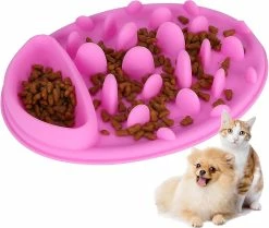 Sl Chang Slow Feeding Dog Bowl Anti-slip Silicone Slow Feeding Dog Bowl Pet Fun Feeder Bloat Stop Dog Food Bow