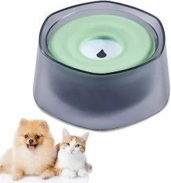 Sl Chang Dog Cat Water Bowl, Bol D’eau Imperméable Pour Animaux De Compagnie 1400ml, Bol à Boire Antidérapant Anti-éclaboussures, Vert