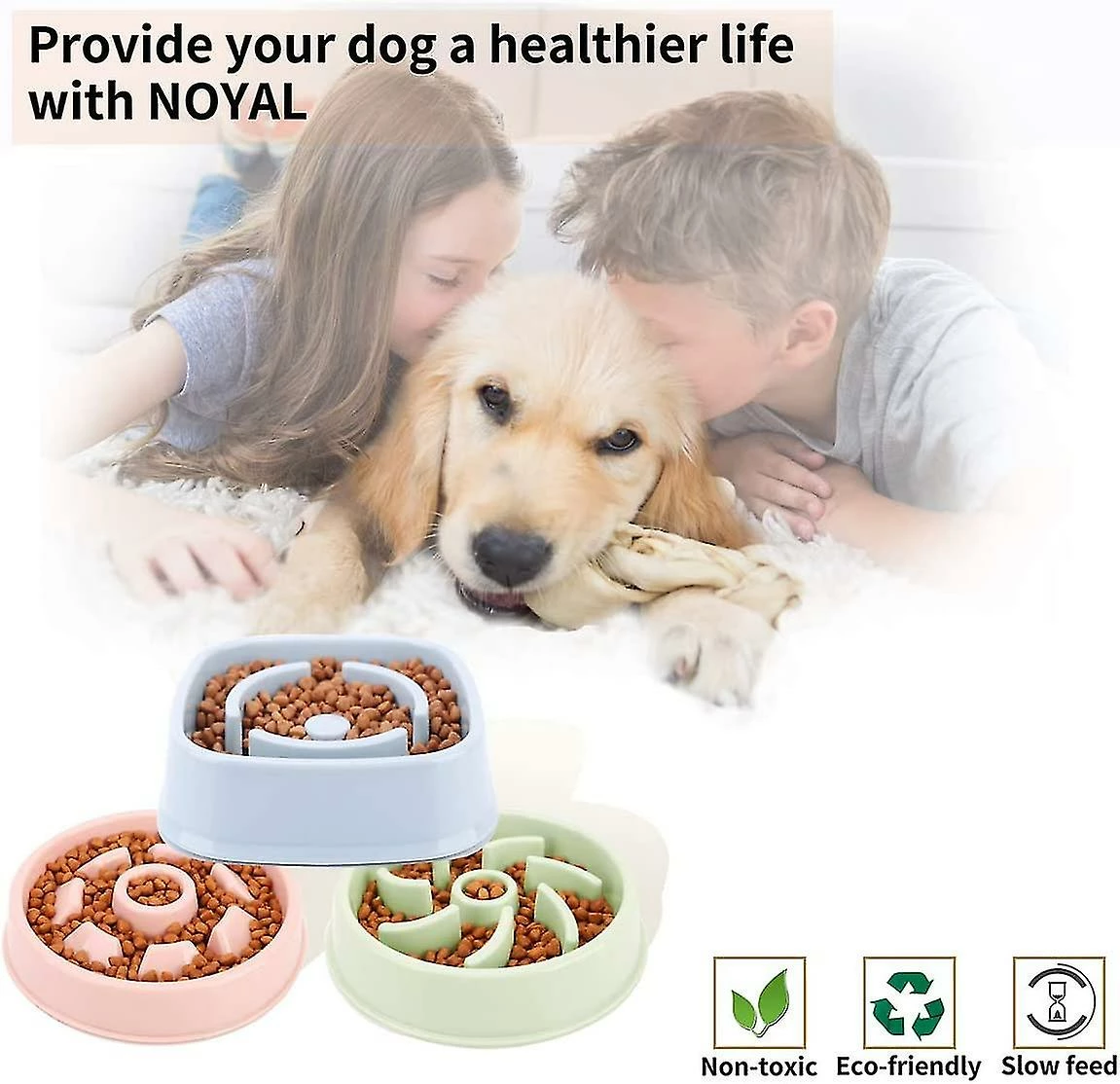 Sl Chang Dog Slow Feeder Bowl, Anti Slip Puzzle Bowl - Plats D’alimentation Anti-avalants Pour Animaux De Compagnie Slower Food 2 Sl Chang Dog Slow Feeder Bowl, Anti Slip Puzzle Bowl - Plats D’alimentation Anti-avalants Pour Animaux De Compagnie Slower Food – Image 2