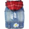 Sharon Vêtements Pour Animaux De Compagnie Dog Jeans Veste Cool Blue Denim Coat Small Medium Dogs Lapel Vests Classic Hoodies Puppy