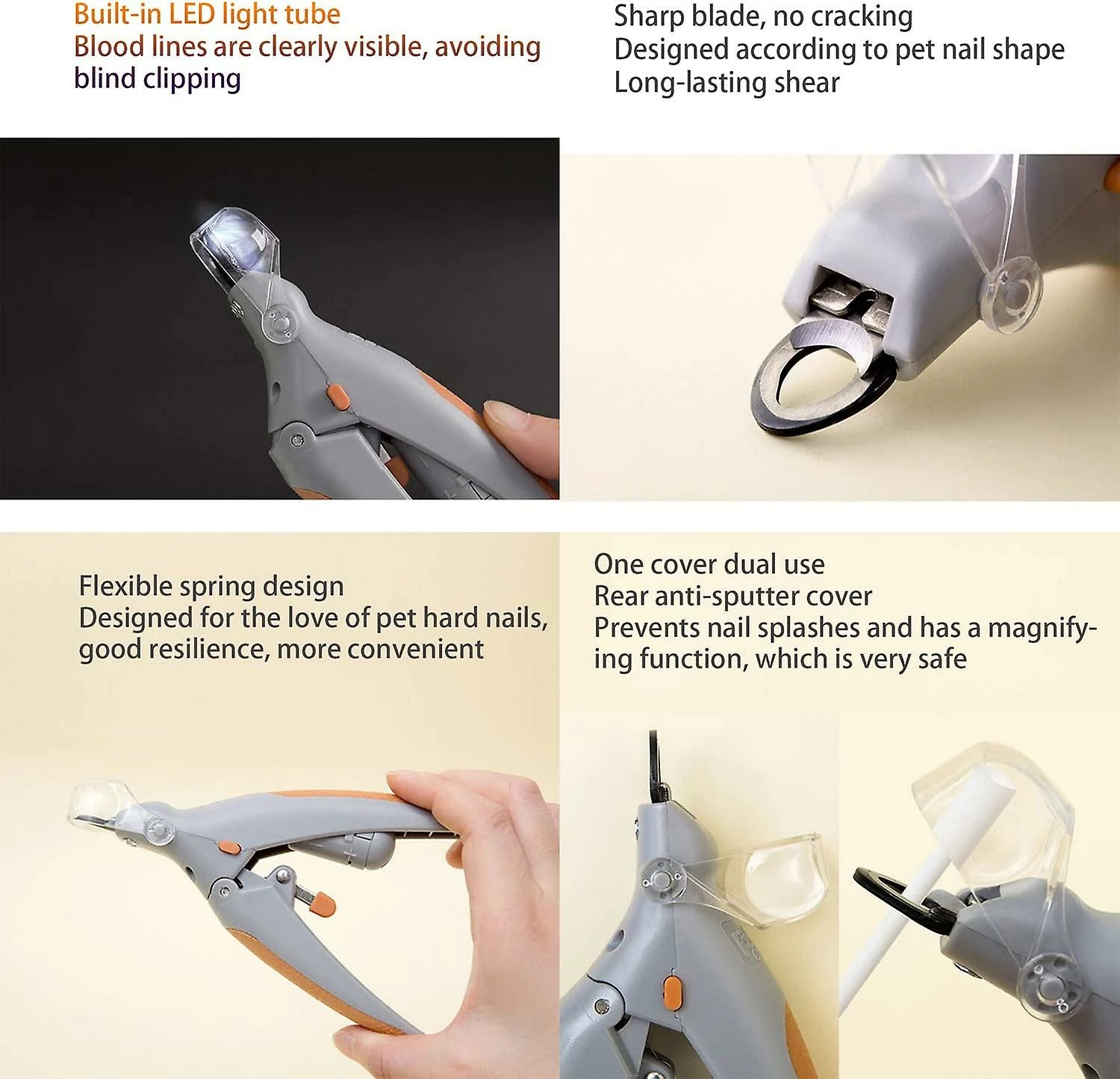 Jscxcf Led Light Anti-blood Position Manucure Fournitures Cat Dog Nail Snap Pet Claw Scissors Pet Grooming Outils De Nettoyage 3 Jscxcf Led Light Anti-blood Position Manucure Fournitures Cat Dog Nail Snap Pet Claw Scissors Pet Grooming Outils De Nettoyage – Image 3