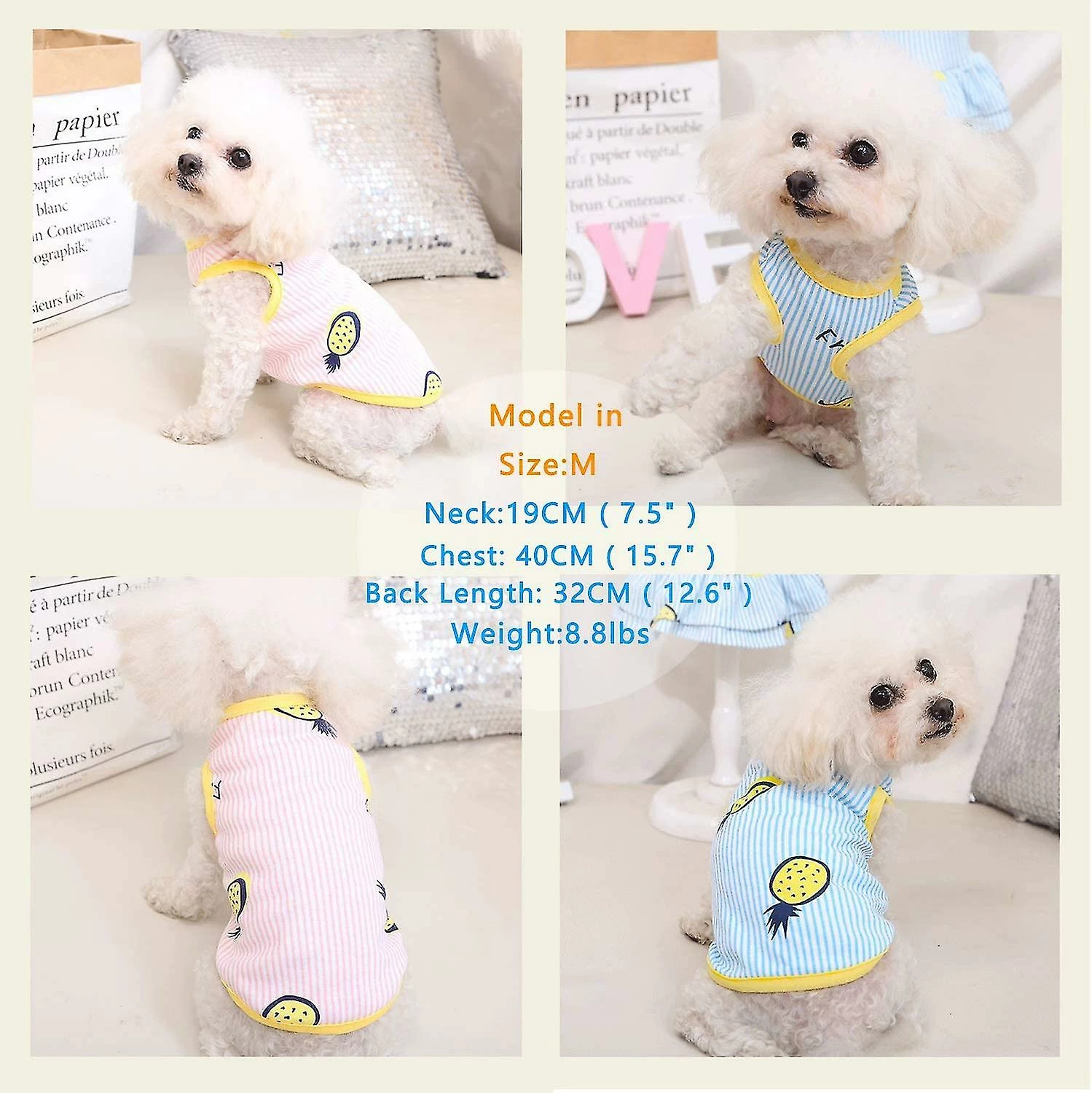 Unbranded 2 Pack Dog Shirt Jupe Rayé Imprimé T-Shirts Coton Gilet Plissé Vêtements Chiot Vêtements D’été Mignon Fille Garçon Tops Doux Pet Vêtements Pour Petit Moi 2 Unbranded 2 Pack Dog Shirt Jupe Rayé Imprimé T-Shirts Coton Gilet Plissé Vêtements Chiot Vêtements D’été Mignon Fille Garçon Tops Doux Pet Vêtements Pour Petit Moi – Image 2