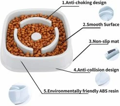 Unbranded Dog Slow Feeder Bowl, Anti Slip Puzzle Bowl - Plats D’alimentation Anti-avalants Pour Animaux De Compagnie Slower Food -Pet Soin 558935733 max