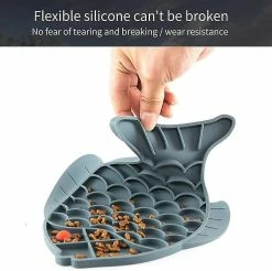 Unbranded Cat Slow Feeder Bowl Poisson-Chat En Forme De Puzzle Feeder Food Mat Pour Small Dog Cats Slow Eating -Pet Soin 558937329 max