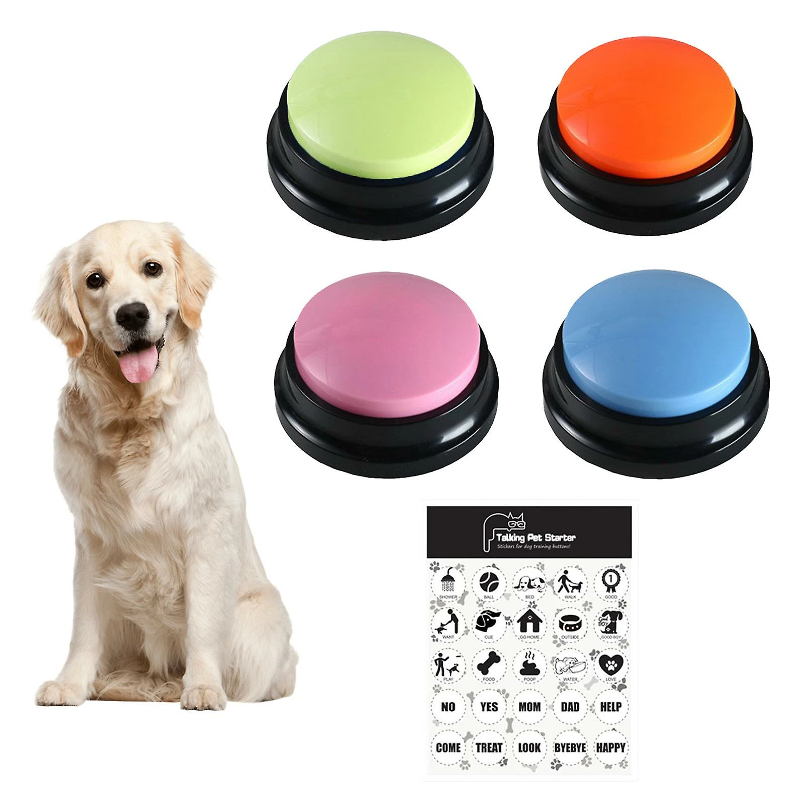 Unbranded 4pcs Enregistrement Sound Button Pet Toy Vocal Training Party Toys Creative Durable Dog Buttons Avec Autocollant 1 Unbranded 4pcs Enregistrement Sound Button Pet Toy Vocal Training Party Toys Creative Durable Dog Buttons Avec Autocollant