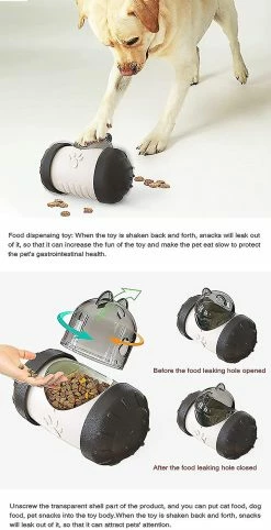 Unbranded Cat Dog Treat Food Toy, Balle D’entraînement Pour Petits Chiens De Taille Moyenne Treat Food Dispenser Toy (noir) -Pet Soin 563598681 max