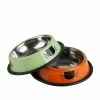 Unbranded 2pcs Pet Bowl En Acier Inoxydable Base Non-dérapant Dog Bowl Cat Bowl Orange + Vert