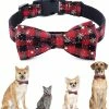 Unbranded Pet Dog Cat Collier Noël Motif De Neige Réglable Nylon Cravate Bowknot Nœud Papillon Traction Corde
