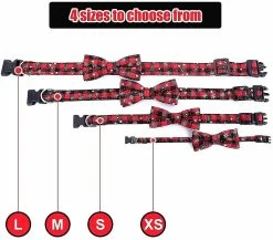 Unbranded Pet Dog Cat Collier Noël Motif De Neige Réglable Nylon Cravate Bowknot Nœud Papillon Traction Corde -Pet Soin 563627982 max