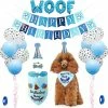 Unbranded Dog Birthday Party Supplies Dog Birthday Bandana Hat Set Party Accessories (bleu)