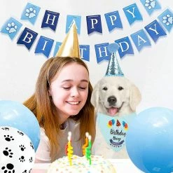Unbranded Dog Birthday Party Supplies Dog Birthday Bandana Hat Set Party Accessories (bleu) 8 Unbranded Dog Birthday Party Supplies Dog Birthday Bandana Hat Set Party Accessories (bleu) -Pet Soin 565206491 max