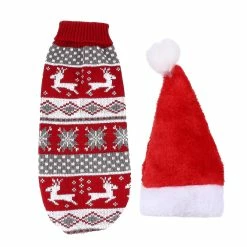 Unbranded Tflycq 2pcs Christmas Reindeer Style Pet Sweater Dog Puppy Warm Cloth With Hat -Pet Soin 568797116 max