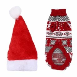 Unbranded Tflycq 2pcs Christmas Reindeer Style Pet Sweater Dog Puppy Warm Cloth With Hat -Pet Soin 568797153 max