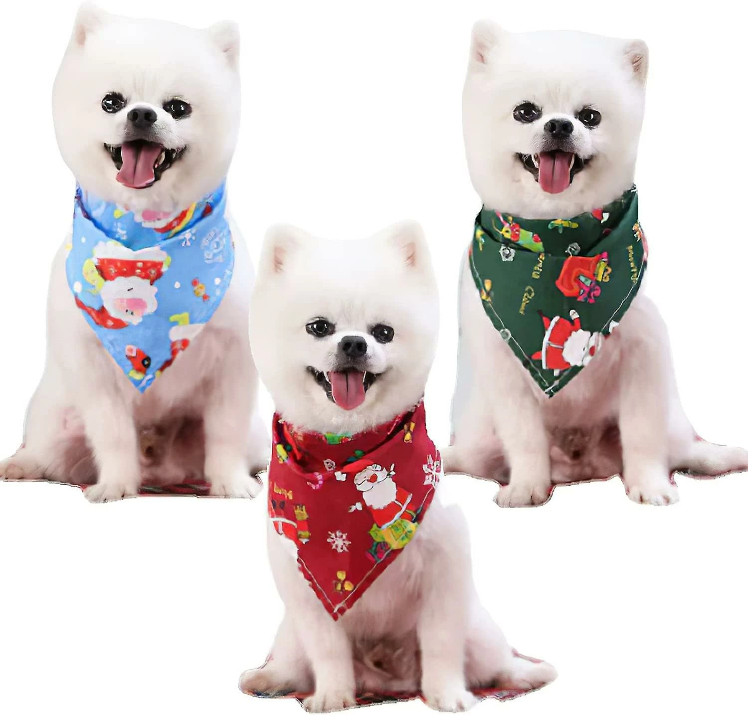 Unbranded Christmas Dog Bandanas, 3 Pack Christmas Pet Scarf Xmas Dog Santa Outfits Triangle Bibs, Pets Costume Accessories Bow Ties Decoration For Small Medium 2 Unbranded Christmas Dog Bandanas, 3 Pack Christmas Pet Scarf Xmas Dog Santa Outfits Triangle Bibs, Pets Costume Accessories Bow Ties Decoration For Small Medium – Image 2
