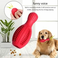 Unbranded Dog Chew Toys Bowling Bottle Shape Rubber Leak Food Toy Pour Le Nettoyage Des Dents -Pet Soin 572185338 max