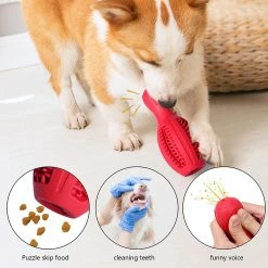 Unbranded Dog Chew Toys Bowling Bottle Shape Rubber Leak Food Toy Pour Le Nettoyage Des Dents -Pet Soin 572185375 max