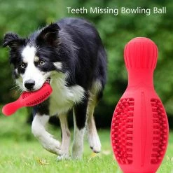 Unbranded Dog Chew Toys Bowling Bottle Shape Rubber Leak Food Toy Pour Le Nettoyage Des Dents -Pet Soin 572185643 max