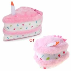 Unbranded Pet Dog For Cat Cute Peluche Birthday Cake For Doll-resistant For Play Squeaky Chew Toy Puppy Cleaning Grinding Teeth Interactive Supplies