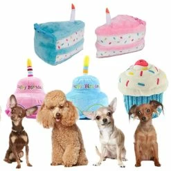 Unbranded Pet Dog For Cat Cute Peluche Birthday Cake For Doll-resistant For Play Squeaky Chew Toy Puppy Cleaning Grinding Teeth Interactive Supplies -Pet Soin 572189435 max