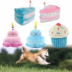 Unbranded Pet Dog For Cat Cute Peluche Birthday Cake For Doll-resistant For Play Squeaky Chew Toy Puppy Cleaning Grinding Teeth Interactive Supplies -Pet Soin 572189506 max