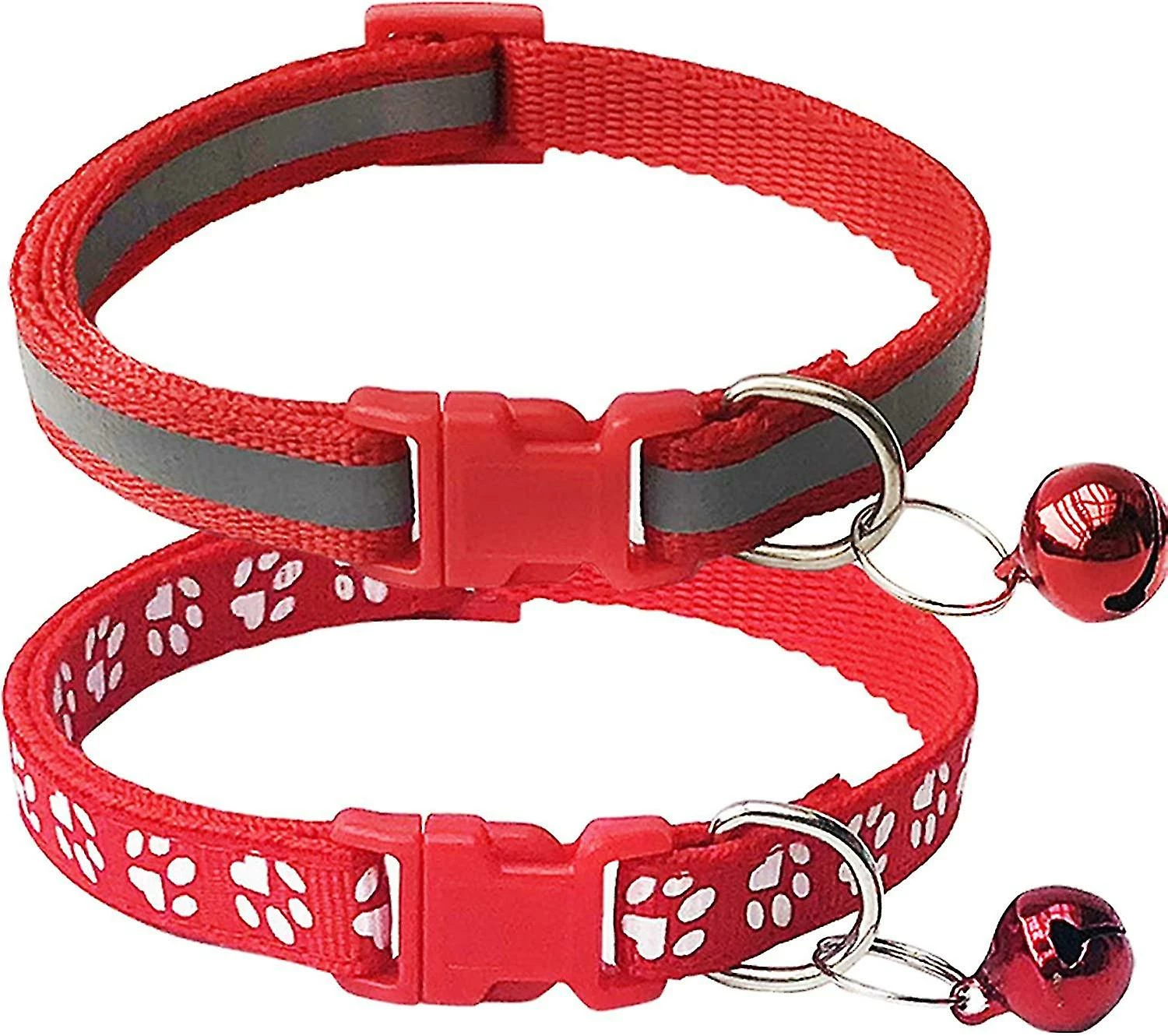 Unbranded 2-pcs Empreinte Et Collier De Chat Réfléchissant Avec Bell Basic Dog Cat Collar 1 Unbranded 2-pcs Empreinte Et Collier De Chat Réfléchissant Avec Bell Basic Dog Cat Collar