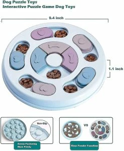 Qeen Dog Puzzle Slow Feeder Toy, Puppy Snack Distributeur Slow Feeder Bowl Dog Toy, Dog Brain Game Feeder -Pet Soin 572861305 max