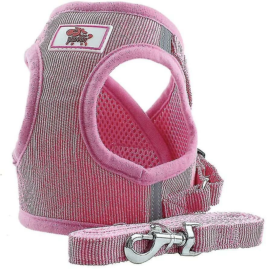 Qeen Soft Training Mesh Fabric Dog Harness Vest Harness Pour Chiot Chat Petit Animal (l,rose) 1 Qeen Soft Training Mesh Fabric Dog Harness Vest Harness Pour Chiot Chat Petit Animal (l,rose)