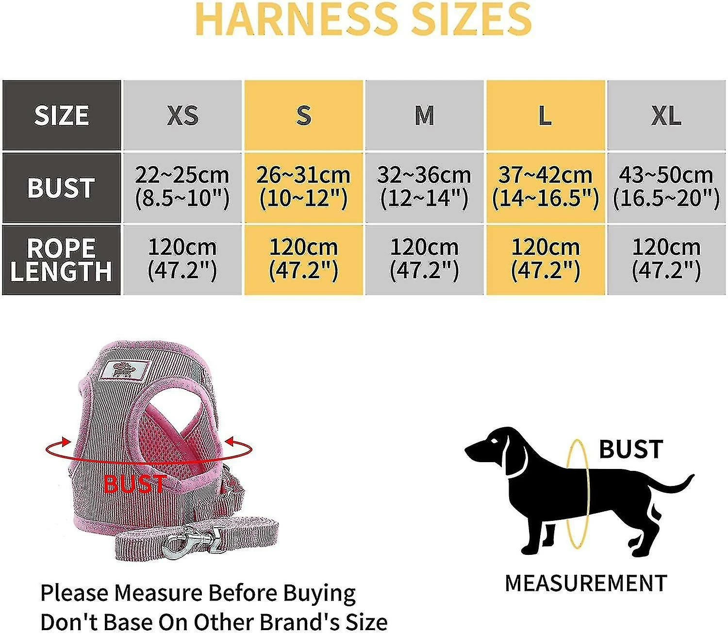 Qeen Soft Training Mesh Fabric Dog Harness Vest Harness Pour Chiot Chat Petit Animal (l,rose) 2 Qeen Soft Training Mesh Fabric Dog Harness Vest Harness Pour Chiot Chat Petit Animal (l,rose) – Image 2