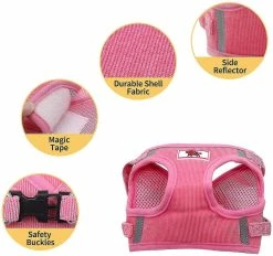 Qeen Soft Training Mesh Fabric Dog Harness Vest Harness Pour Chiot Chat Petit Animal (l,rose) 7 Qeen Soft Training Mesh Fabric Dog Harness Vest Harness Pour Chiot Chat Petit Animal (l,rose) -Pet Soin 572867088 max
