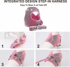 Qeen Soft Training Mesh Fabric Dog Harness Vest Harness Pour Chiot Chat Petit Animal (l,rose) 8 Qeen Soft Training Mesh Fabric Dog Harness Vest Harness Pour Chiot Chat Petit Animal (l,rose) -Pet Soin 572867104 max