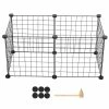 Gegong 6pcs Black Pet Fences Cage Iron Wire Net Diy Free Combinaison Dog House Rabbit Sleeping Room