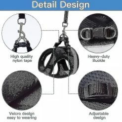Boom Harnais De Chat Respirant Et Laisse Escape Proof Pet Clothes Kitten Puppy Dog Xl Noir 7 Boom Harnais De Chat Respirant Et Laisse Escape Proof Pet Clothes Kitten Puppy Dog Xl Noir -Pet Soin 582096823 max