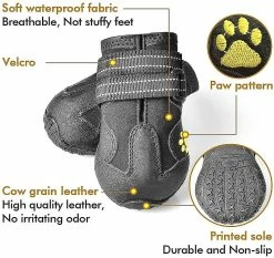 Unbranded Tflycqdog Boots,waterproof Dog Shoes,dog Booties With Reflective Rugged Anti-slip Sole And Skid-proof,outdoor Dog Shoes For Medium Dogs 4pcs -Pet Soin 588492157 max