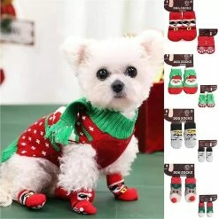Dog Apparel 4 Pièces Healwe Dog Shoes Warm Puppy Dog Shoes Soft Knitted Pet Socks Cute -Pet Soin 588992438 max