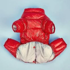 Hua Hui Tg-cl06 Solid Color Pet Dog Coat Imperméable Winter Puppy Outwear Costumes - Rouge / Taille 18 -Pet Soin 595566522 max