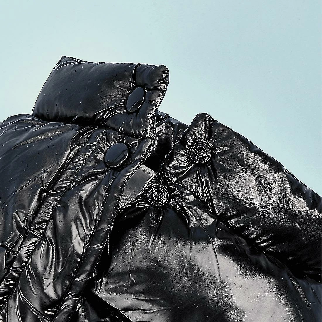 Hua Hui Tg-cl06 Solid Color Pet Dog Coat Imperméable Winter Puppy Outwear Costumes - Noir/taille 8 4 Hua Hui Tg-cl06 Solid Color Pet Dog Coat Imperméable Winter Puppy Outwear Costumes - Noir/taille 8 – Image 4