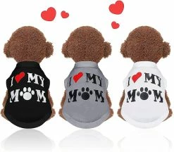 Unbranded 3 Pièces Chien T-shirt Puppy Print Shirt Respirant Pet Clothes Mignon Dog Clothes Sleeveless Dog Vest Dog Cat Summer Clothes (l)