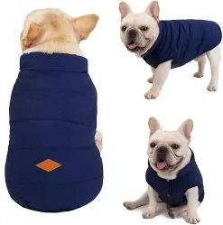 Unbranded Blue L Dog Manteau D’hiver Set Dog Warm Winter Jacket Doublé Manteau Français Bulldog Karin Dog Dress Vest -Pet Soin 596736561 max