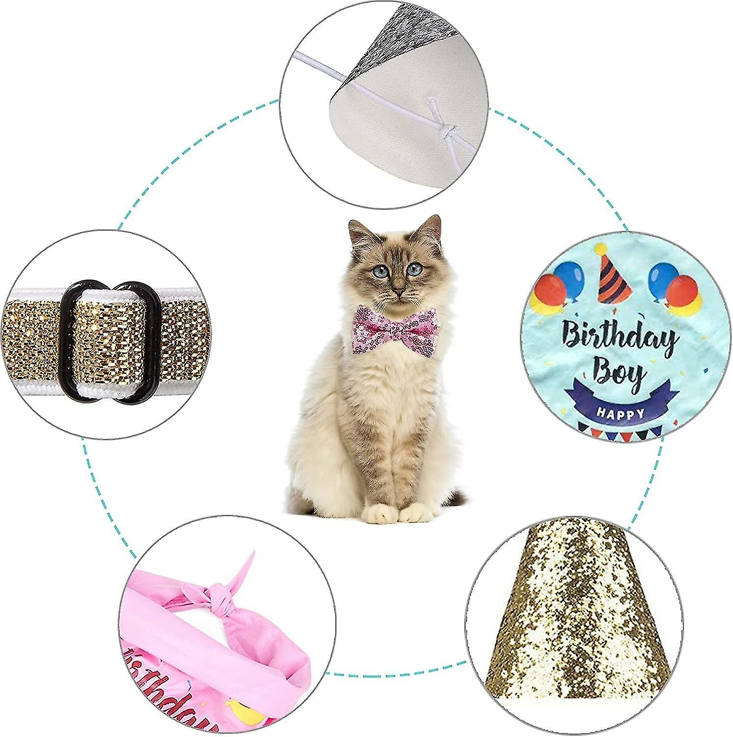 Unbranded Party Dog Decorative Animal Hat Party Decorative Hat Animal Accessories Triangle Scarf Party Dog Accessories Bowknot, Décoration D’anniversaire (bleu) 3 Unbranded Party Dog Decorative Animal Hat Party Decorative Hat Animal Accessories Triangle Scarf Party Dog Accessories Bowknot, Décoration D’anniversaire (bleu) – Image 3