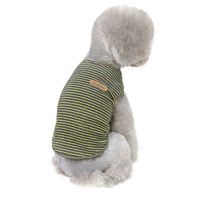 Unbranded Basic Sleeveless Striped Dog T-shirt 94% Coton Pet Clothing Doux Respirant Chien Été Chemise Petite Taille Chat Chien Vêtements (l Jaune) 1 Unbranded Basic Sleeveless Striped Dog T-shirt 94% Coton Pet Clothing Doux Respirant Chien Été Chemise Petite Taille Chat Chien Vêtements (l Jaune)