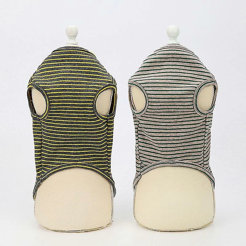 Unbranded Basic Sleeveless Striped Dog T-shirt 94% Coton Pet Clothing Doux Respirant Chien Été Chemise Petite Taille Chat Chien Vêtements (l Jaune) 5 Unbranded Basic Sleeveless Striped Dog T-shirt 94% Coton Pet Clothing Doux Respirant Chien Été Chemise Petite Taille Chat Chien Vêtements (l Jaune) – Image 5