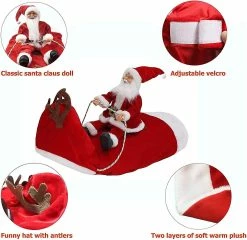 Mryenc Costume De Chien De Noël Vêtements Pour Animaux De Compagnie Vêtements De Père Noël Riding Pet Cosplay Costumes Party Habillage Dog Up Outfit Pour Petits Chiens De Taille Moyenne -Pet Soin 597410938 max