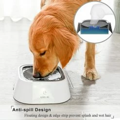 Mryenc Dog Bowl Dog Water Bowl No-spill Pet Water Bowl Mangeoire D’eau Lente, Gris -Pet Soin 597489133 max