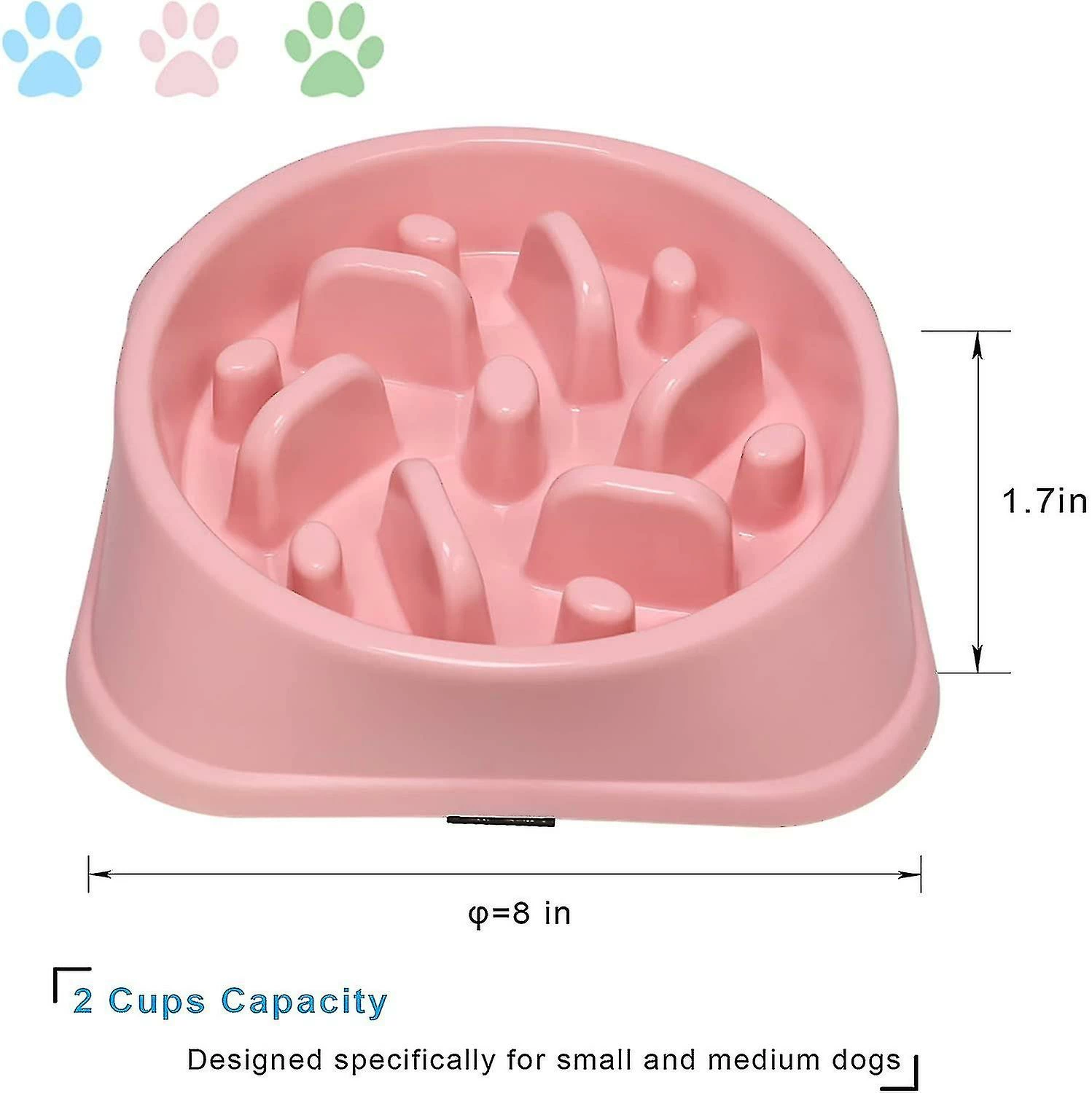 Unbranded Slow Feeder Small Dog Bowls Anti-slip Puzzle Bowl Feeder Interactive Bloat Stop Dog Bowl, Rose 1 Unbranded Slow Feeder Small Dog Bowls Anti-slip Puzzle Bowl Feeder Interactive Bloat Stop Dog Bowl, Rose