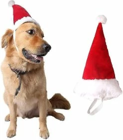 Unbranded Réglable Pet Dog Noël Noël Hat Pour Grands Chiens Moyens Chats Noël Party Dress Up