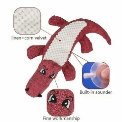 Unbranded 1pc Pet Dog Linen Peluche Crocodile Animal Toy Dog Chew Squeaky Noise Toy Cleaning Teeth Supplies -Pet Soin 603488978 max