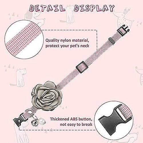Unbranded 4 Pièces Pet Rose Cat Collier Dog Flower Nylon Collier Réglable Avec Cloche Et Perle Pet 2 Unbranded 4 Pièces Pet Rose Cat Collier Dog Flower Nylon Collier Réglable Avec Cloche Et Perle Pet – Image 2