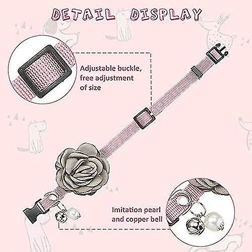 Unbranded 4 Pièces Pet Rose Cat Collier Dog Flower Nylon Collier Réglable Avec Cloche Et Perle Pet 3 Unbranded 4 Pièces Pet Rose Cat Collier Dog Flower Nylon Collier Réglable Avec Cloche Et Perle Pet – Image 3