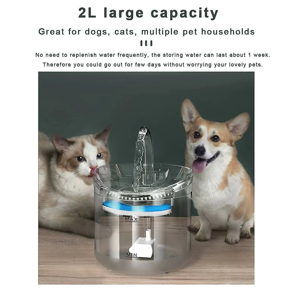 Unbranded Cat Dog Water Fountain Filter Automatic Sensor Drinker Pour Chats Feeder Pet Water Dispenser Auto Drinking Fountain 2l Pour Les Animaux De Compagnie 3 Unbranded Cat Dog Water Fountain Filter Automatic Sensor Drinker Pour Chats Feeder Pet Water Dispenser Auto Drinking Fountain 2l Pour Les Animaux De Compagnie – Image 3