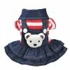 Unbranded Denim Dog Dress Striped Dog Bib Winter Autumn Cowboy Clothes For Pet Dog Re